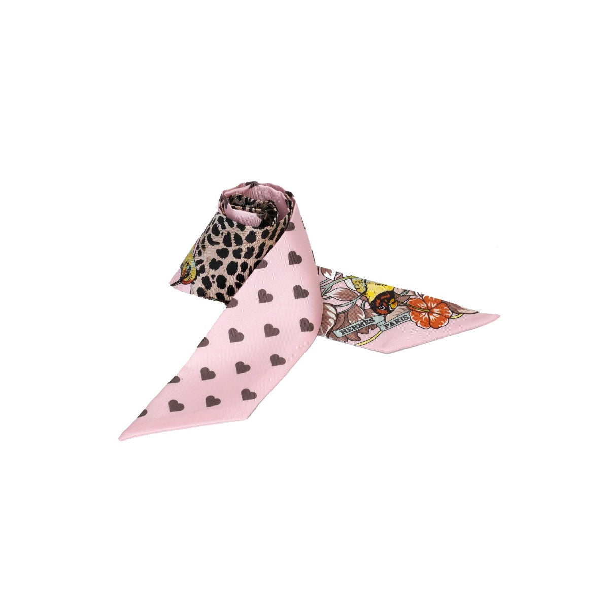 Hermes Jungle love Pink Silk Twilly