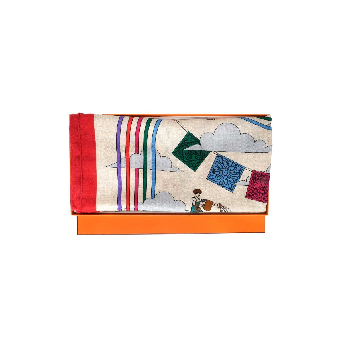 Hermes La Maison des Carres Cashmere Silk Shawl
