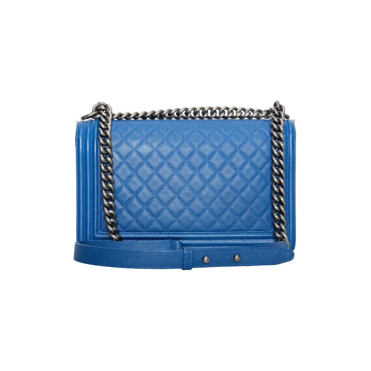 Chanel  Blue Caviar Quilted Medium Plus Boy Bag