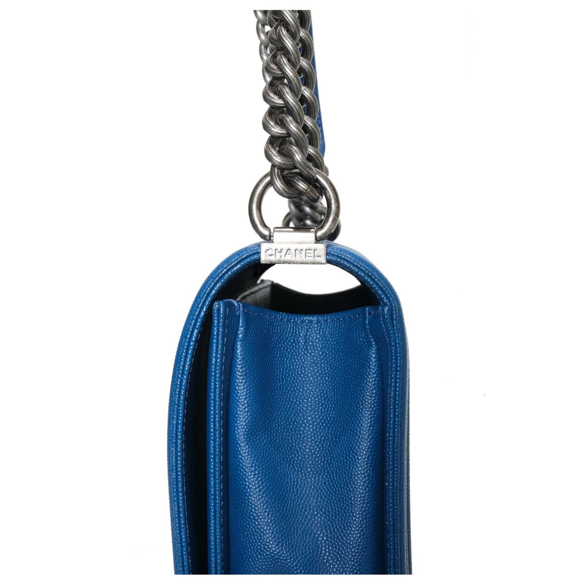Chanel  Blue Caviar Quilted Medium Plus Boy Bag