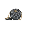 Gucci Black GG Marmont Mini Round Shoulder Bag