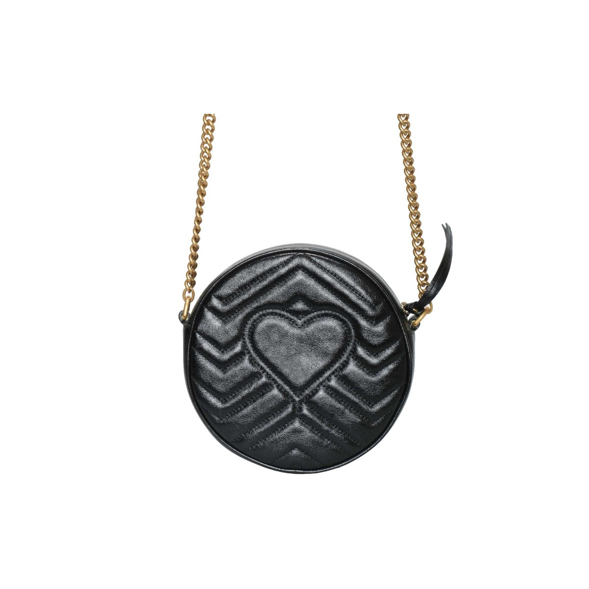 Gucci Black GG Marmont Mini Round Shoulder Bag