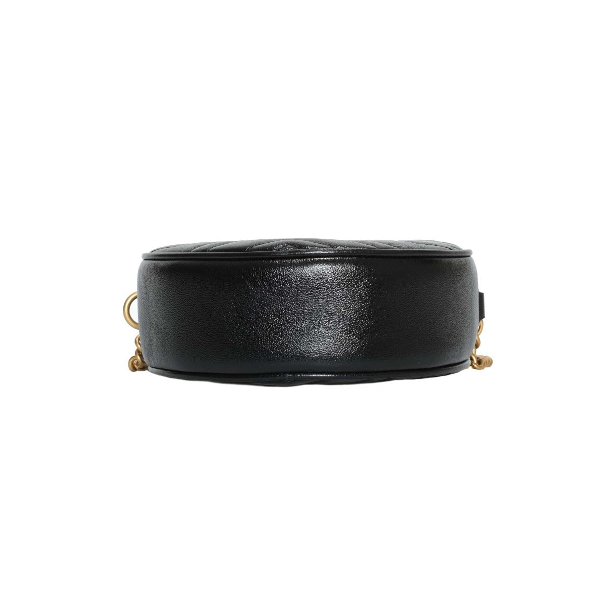Gucci Black GG Marmont Mini Round Shoulder Bag