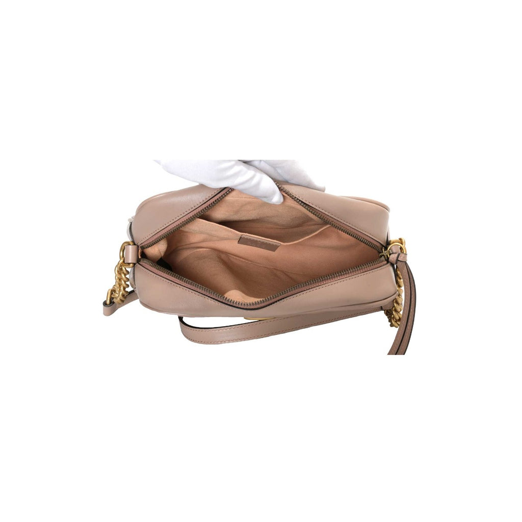 Gucci  Tan GG Marmont Small Camera Shoulder Bag