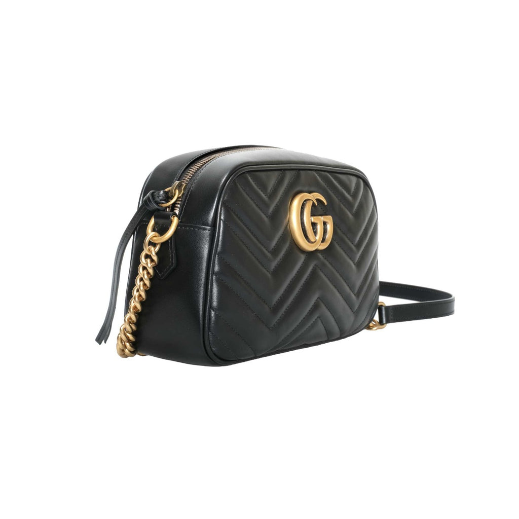 Gucci Black GG Marmont Small Matelassé Shoulder Bag