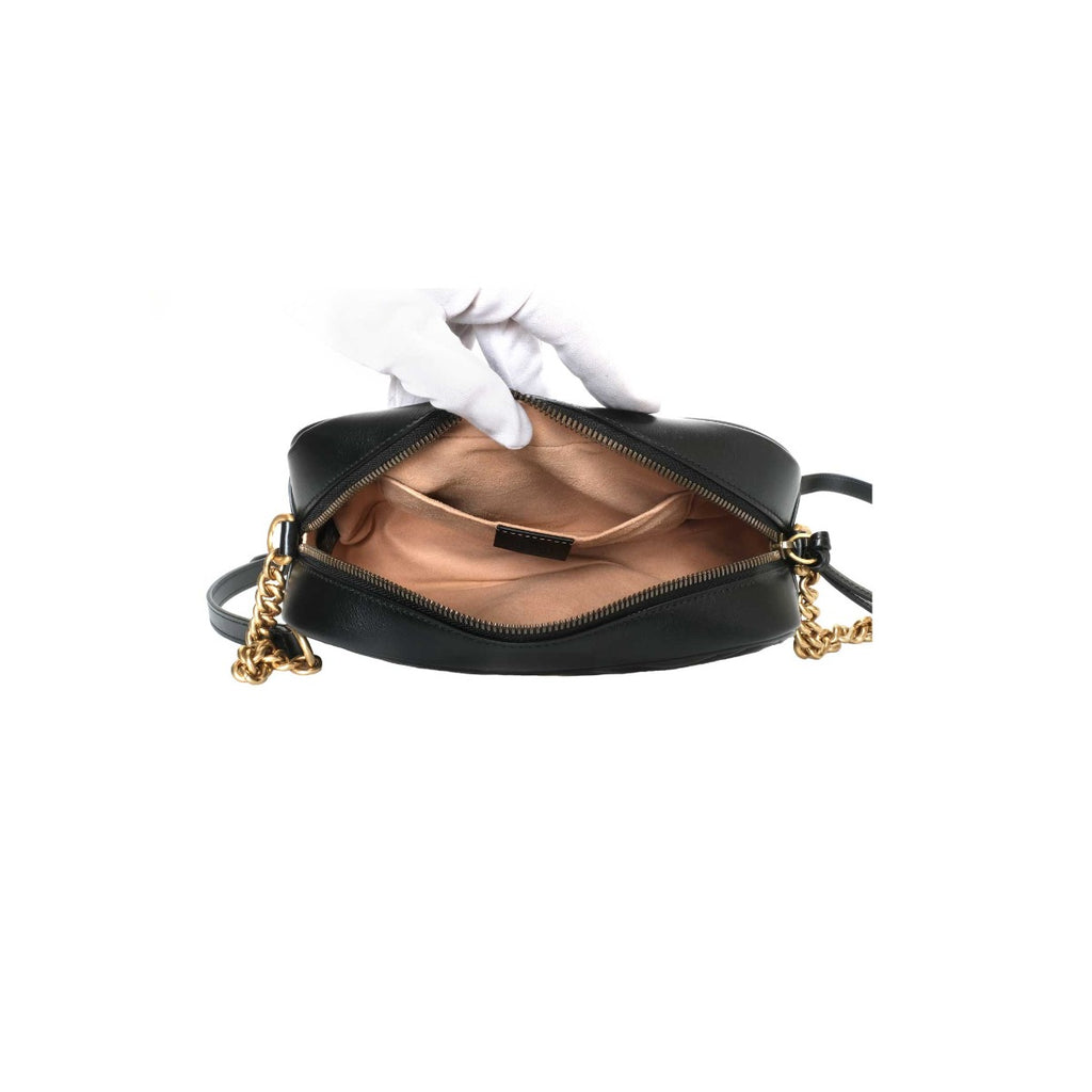 Gucci Black GG Marmont Small Matelassé Shoulder Bag
