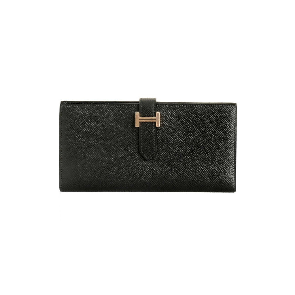 Hermès Black Epsom Bearn Wallet