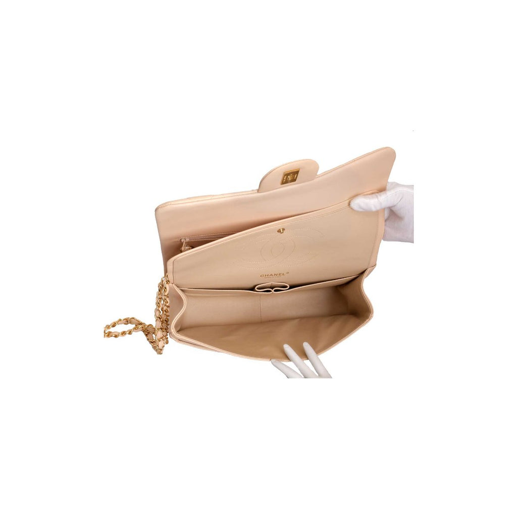 Chanel Nude Lambskin Jumbo Double Flap Bag