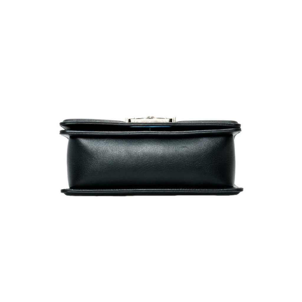 Chanel Black Chevron Boy Bag Small