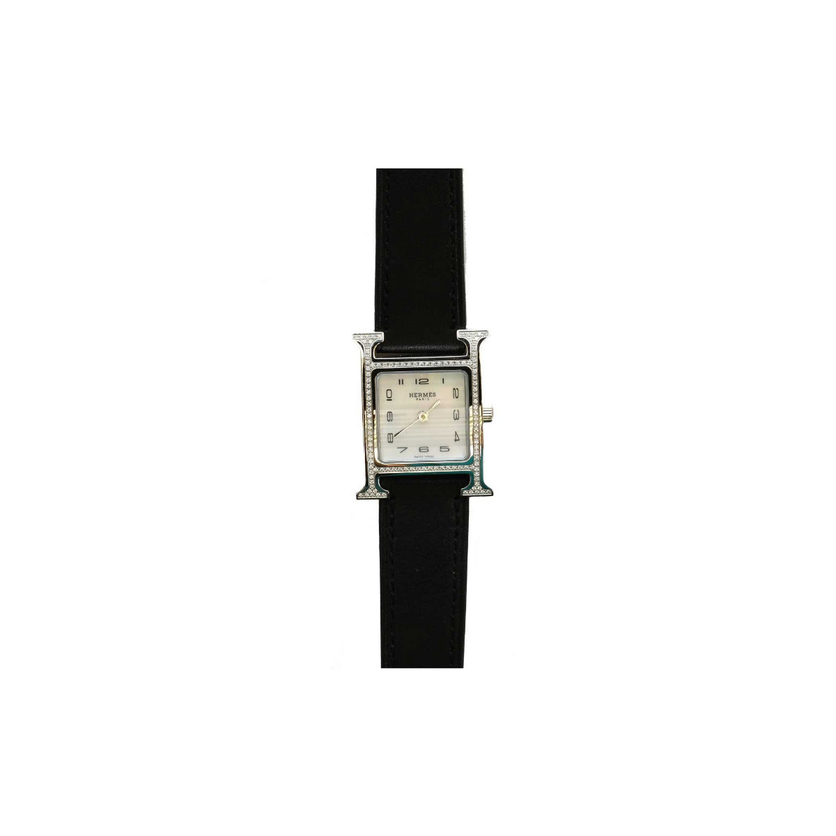 Hermès Stainless Steel and Diamond 21mm H Heure Watch
