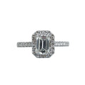 1.01ct H SI Diamond Emerald Cut Engagement 18K WG