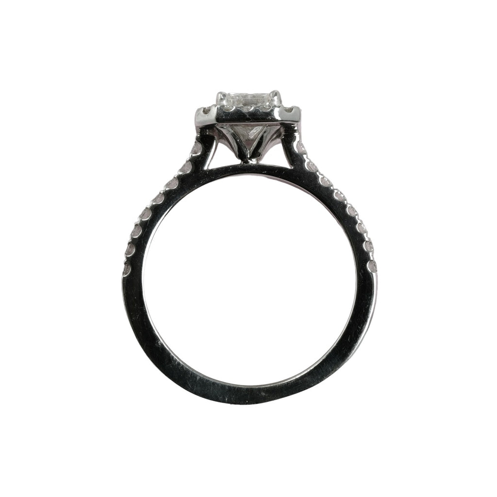 1.01ct H SI Diamond Emerald Cut Engagement 18K WG