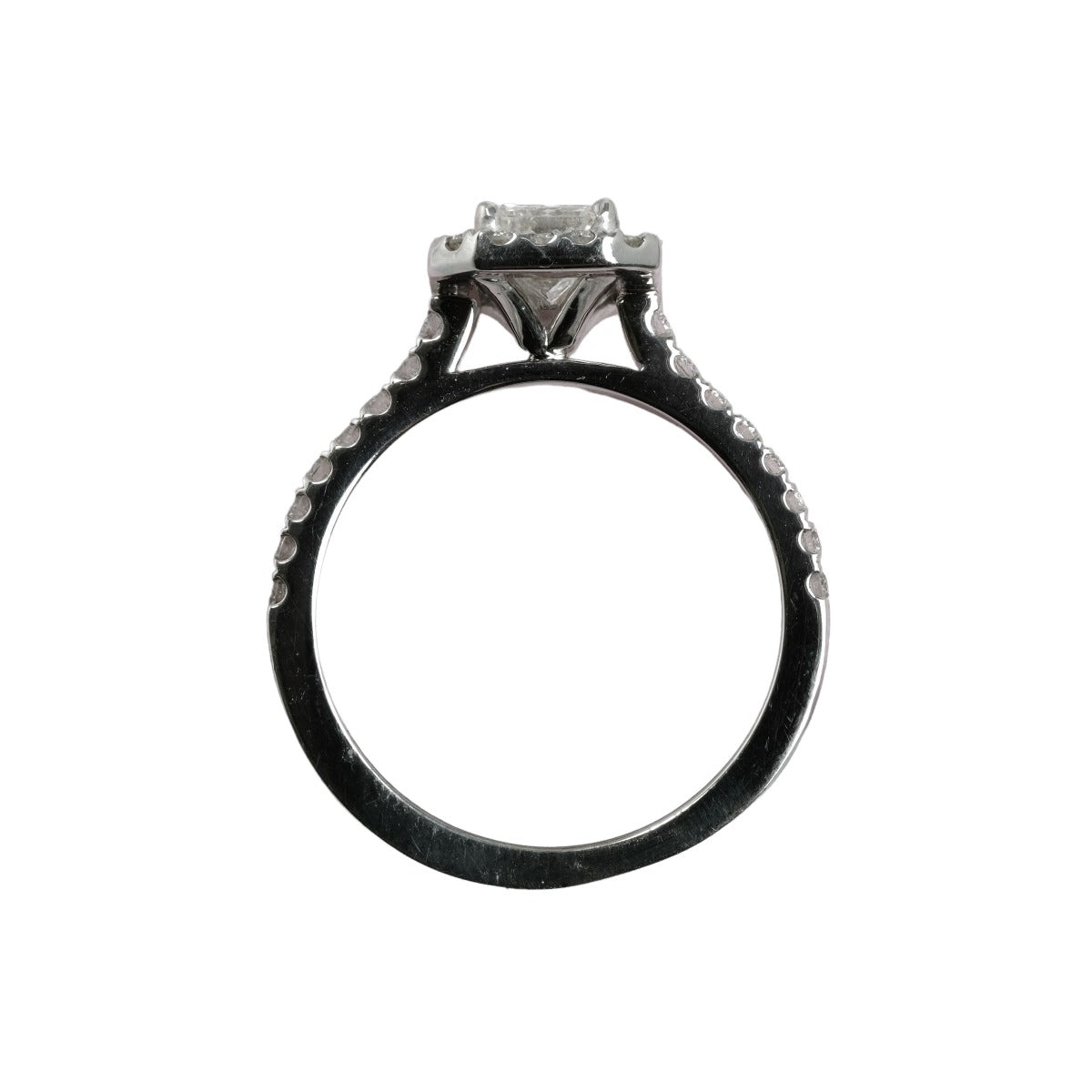 1.01ct H SI Diamond Emerald Cut Engagement 18K WG