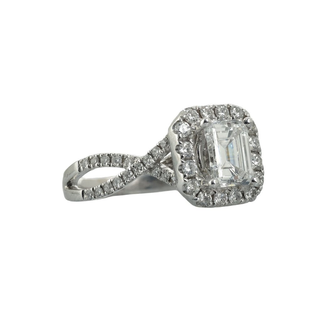 .94ct GIA D VS2 Diamond Emerald Cut Engagement 18K WG