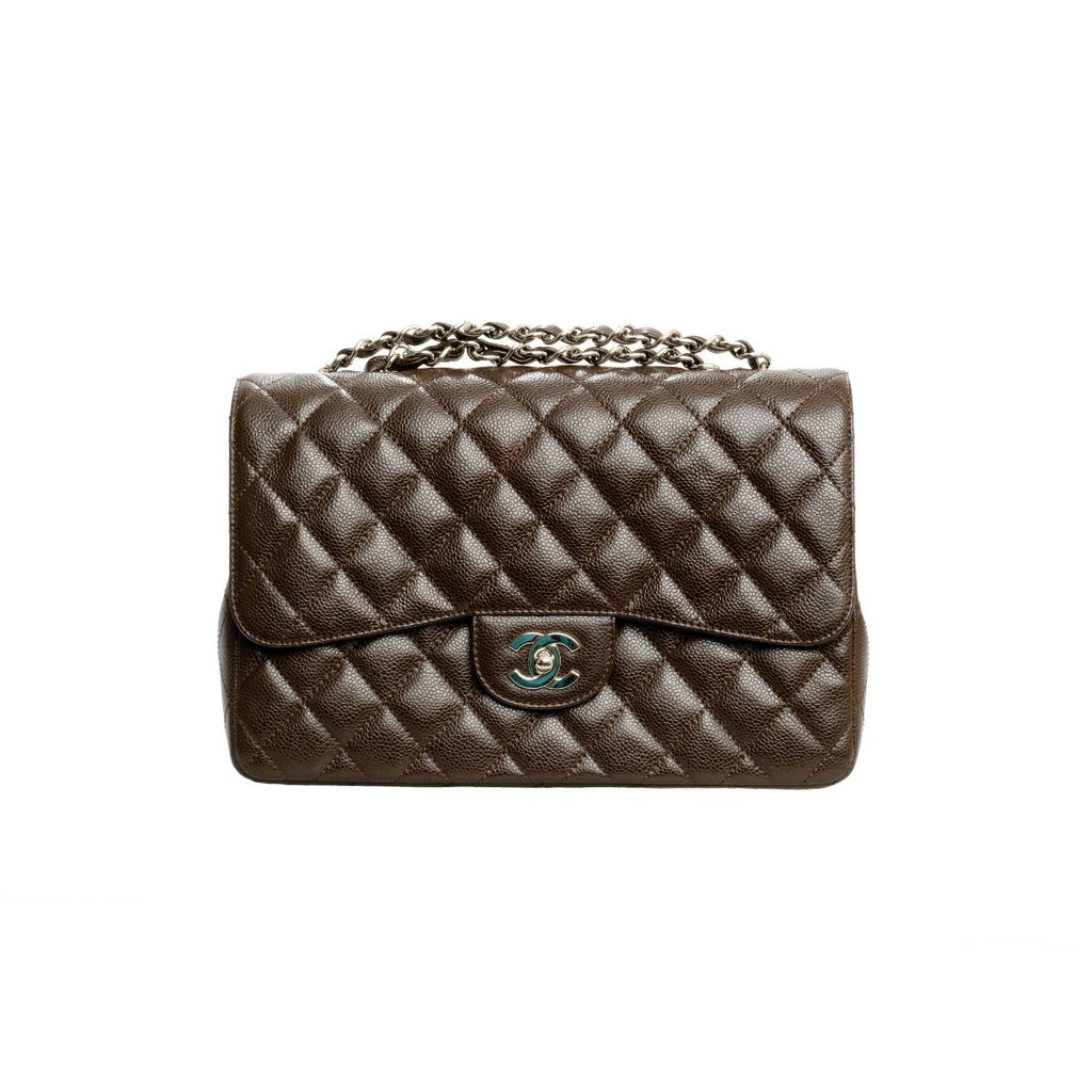 Chanel Brown Caviar Classic Jumbo Single Flap