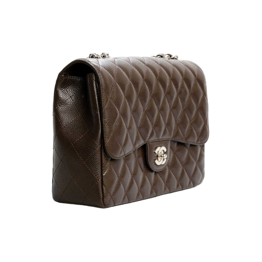 Chanel Brown Caviar Classic Jumbo Single Flap