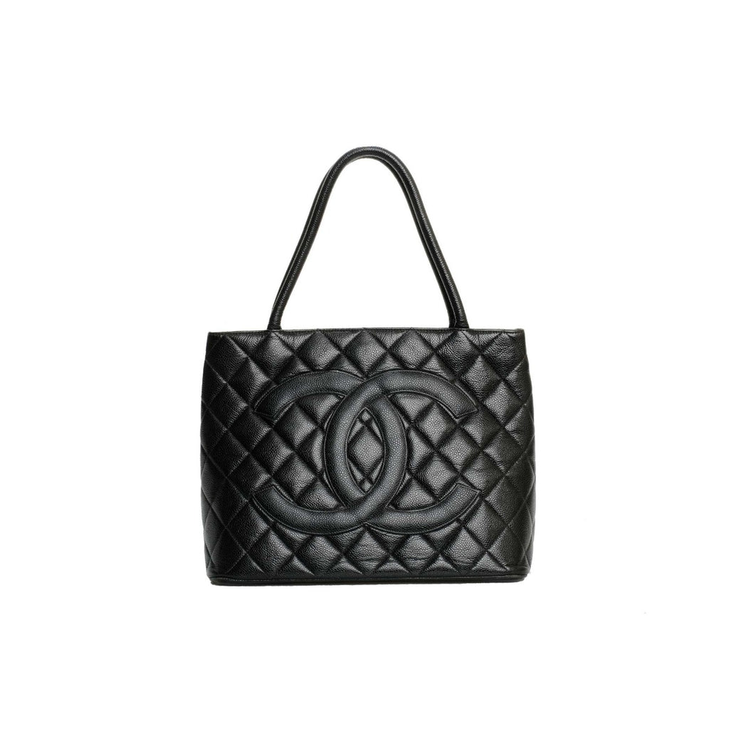 Chanel Medallion Black Caviar Quilted Tote