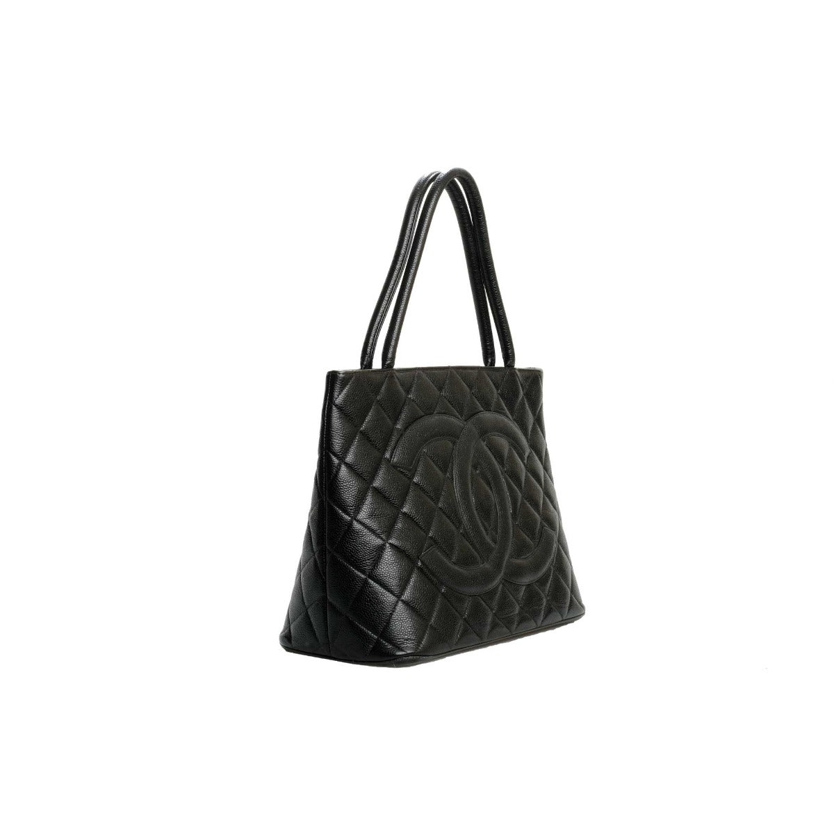 Chanel Medallion Black Caviar Quilted Tote