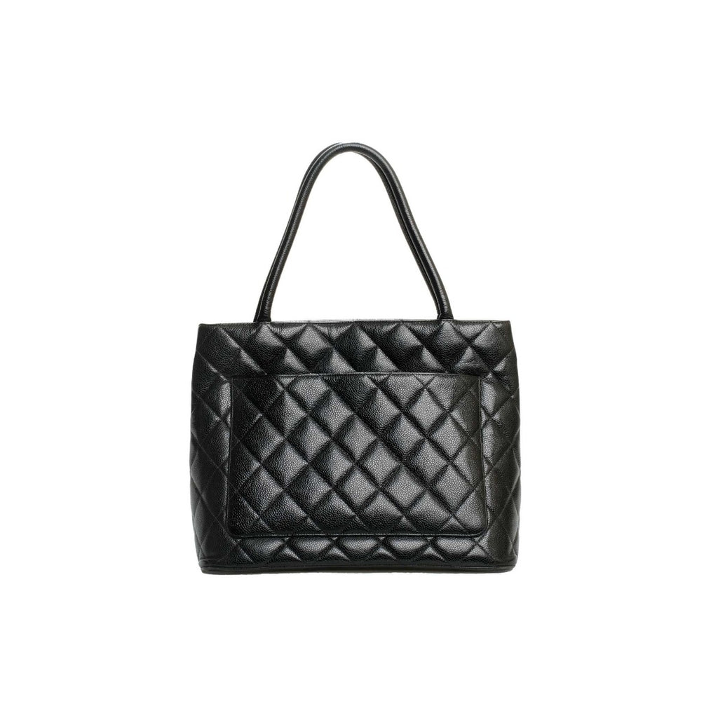 Chanel Medallion Black Caviar Quilted Tote