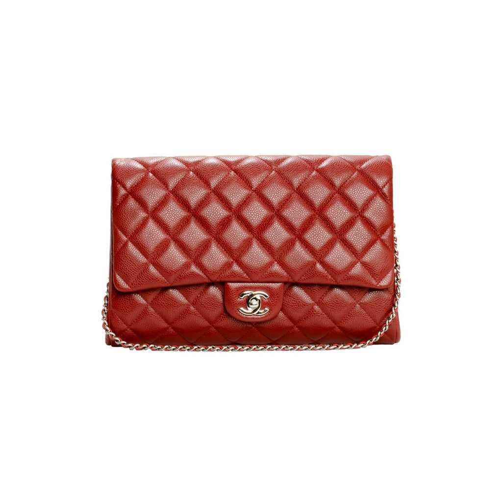 Chanel  Brick Red Caviar Flap Bag