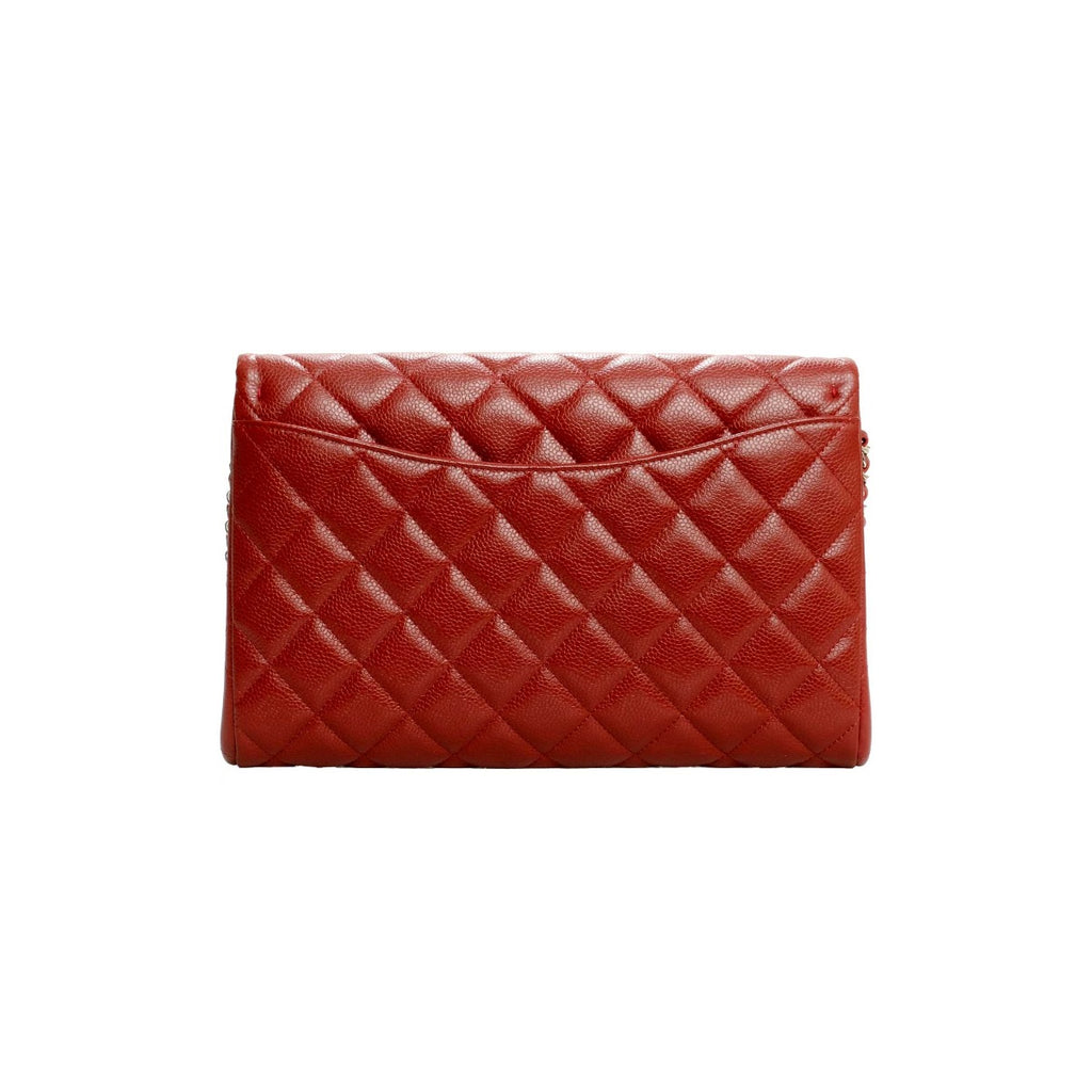 Chanel  Brick Red Caviar Flap Bag