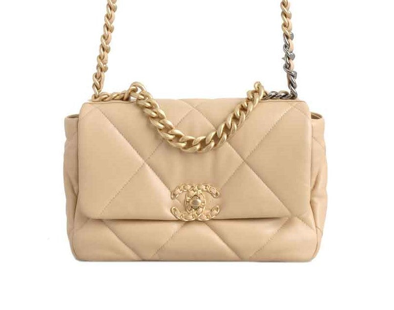 Chanel 19 Beige Flap Bag Medium