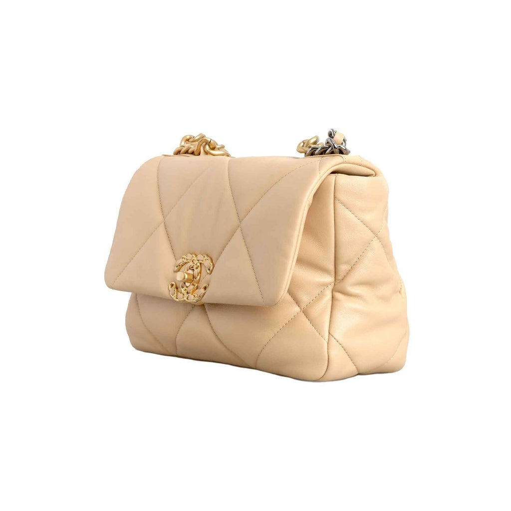 Chanel 19 Beige Flap Bag Medium