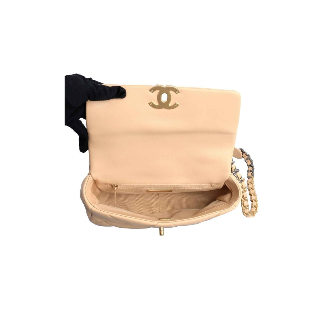 Chanel 19 Beige Flap Bag Medium