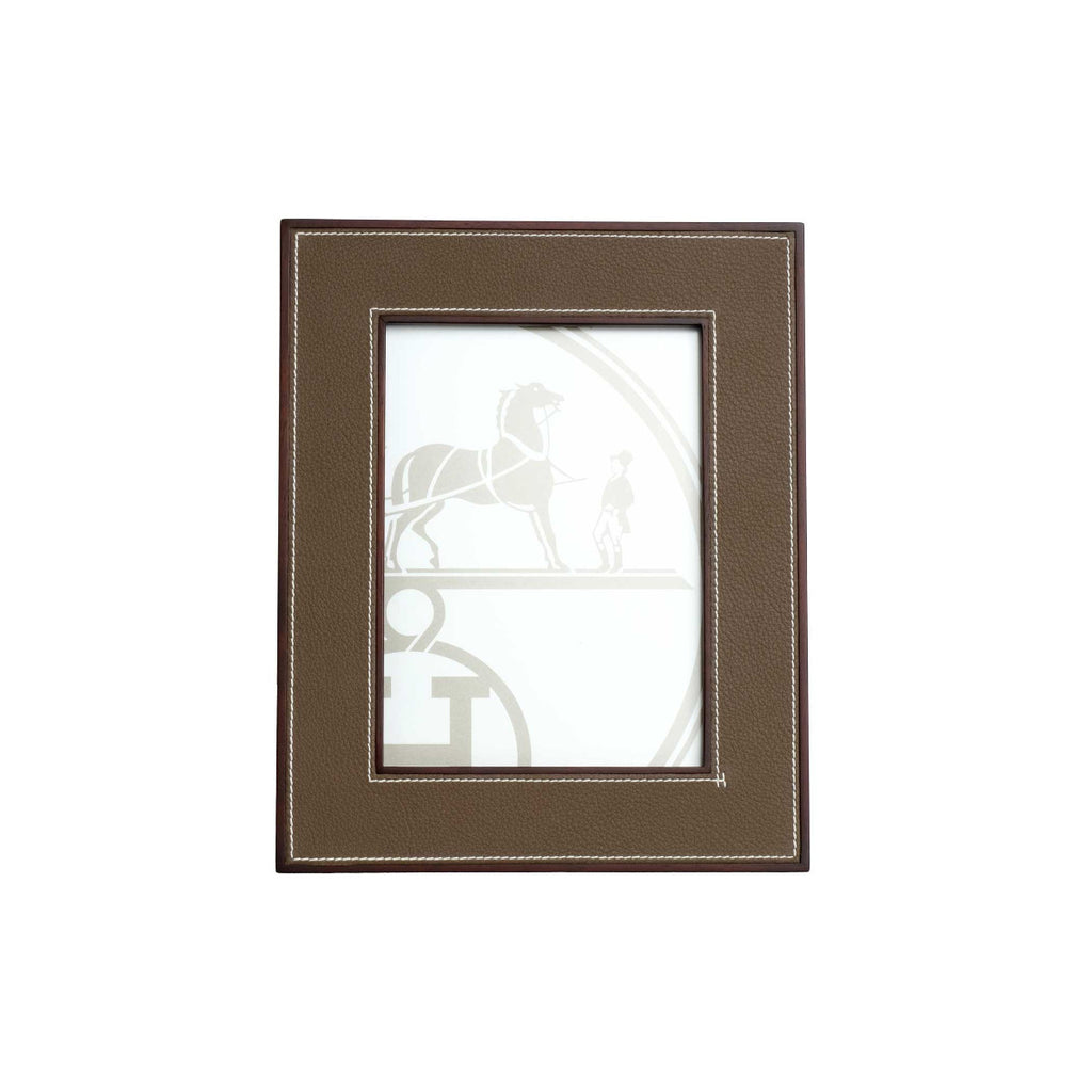 Hermès Etoupe Pleide Leather Photo Frame Medium