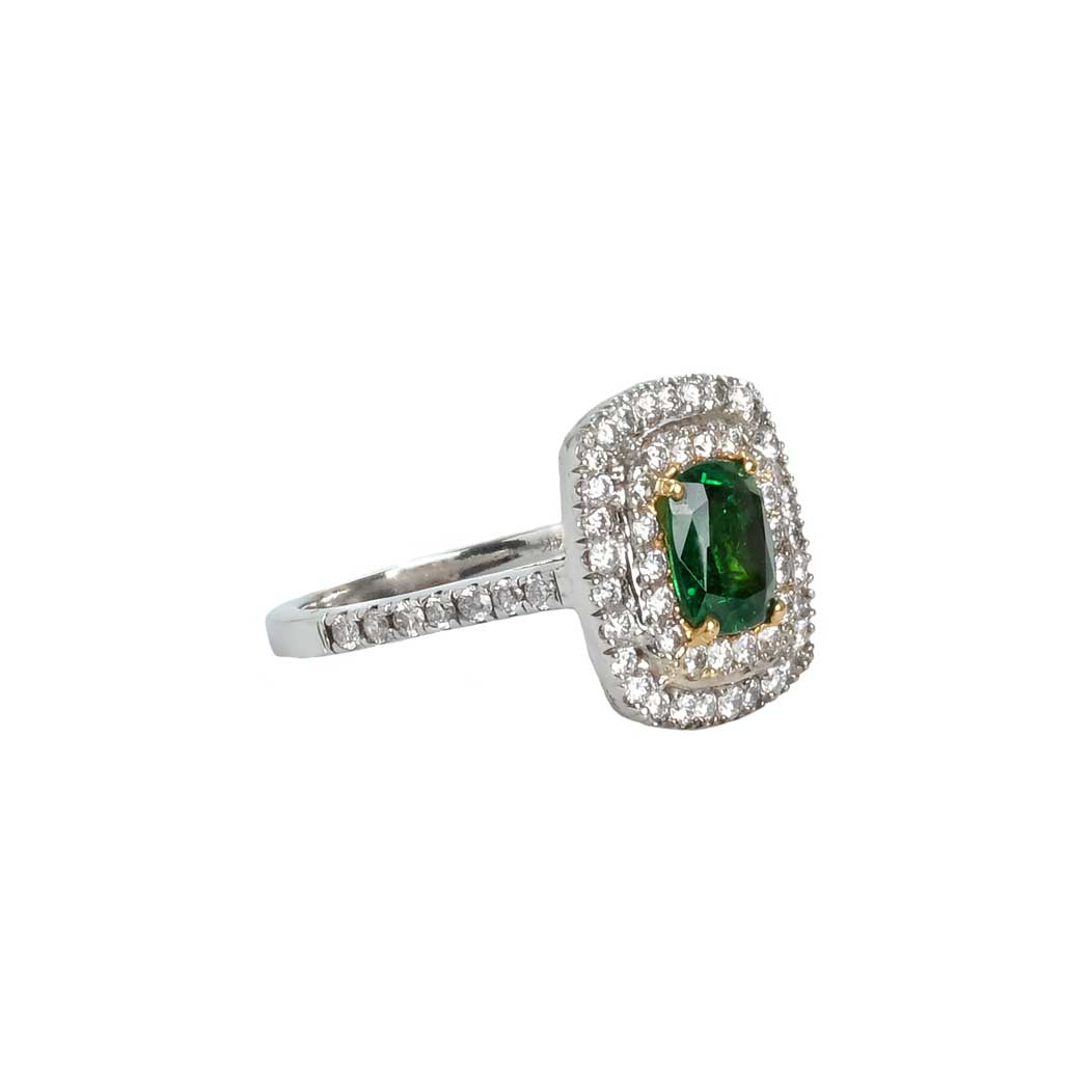 2.30ct Garnet Halo Diamond Ring