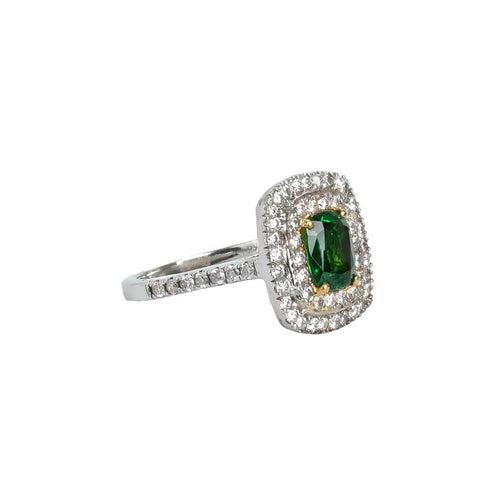 2.30ct Garnet Halo Diamond Ring