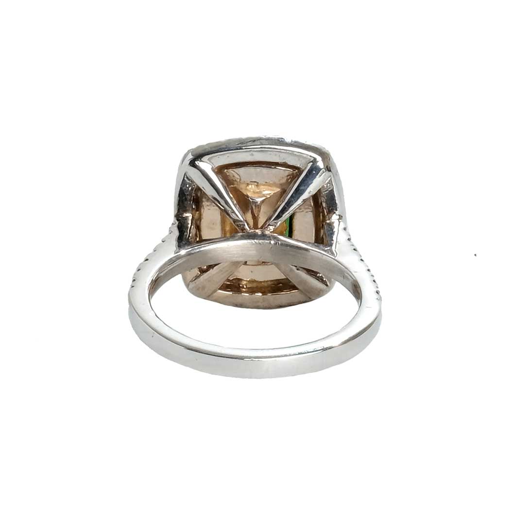 2.30ct Garnet Halo Diamond Ring