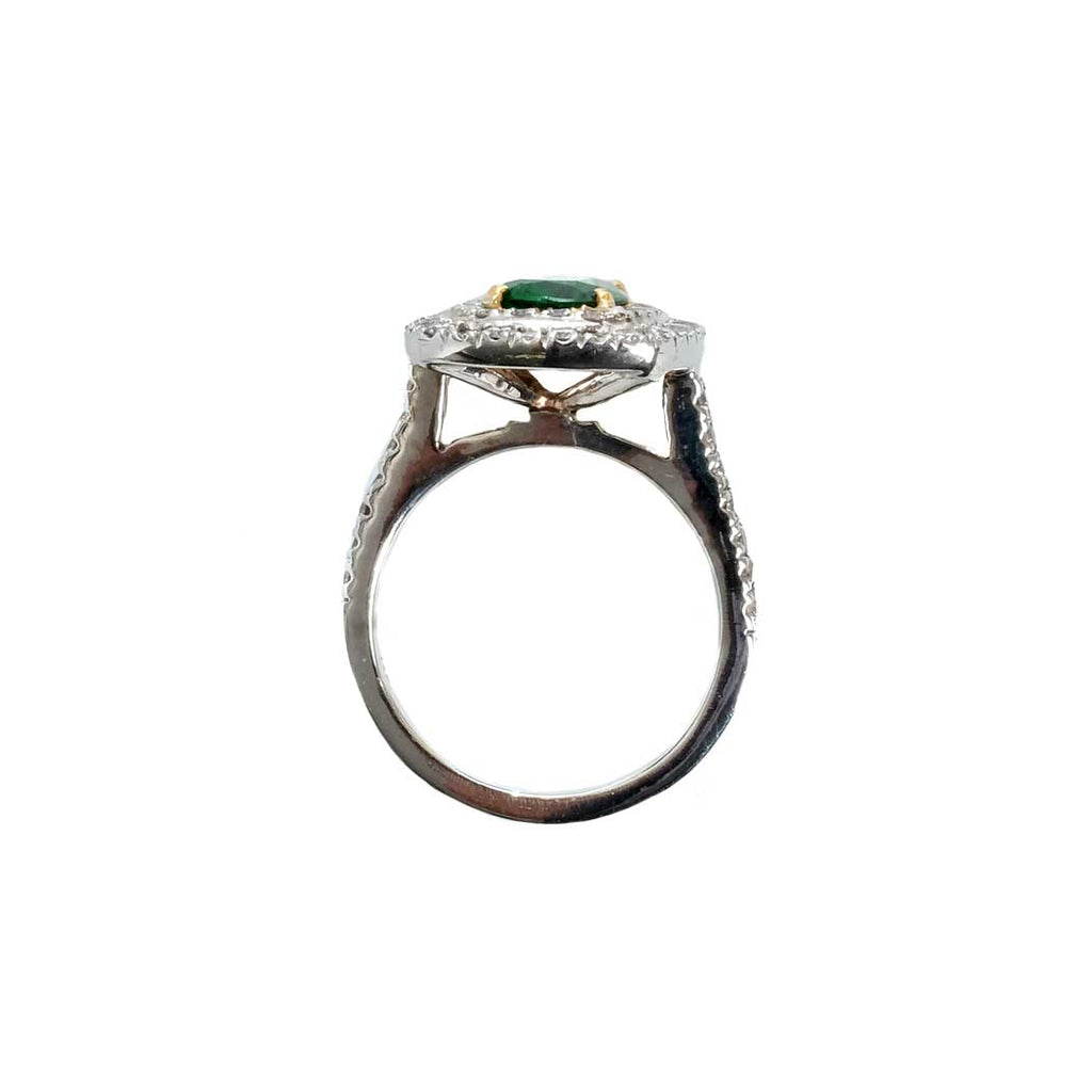 2.30ct Garnet Halo Diamond Ring