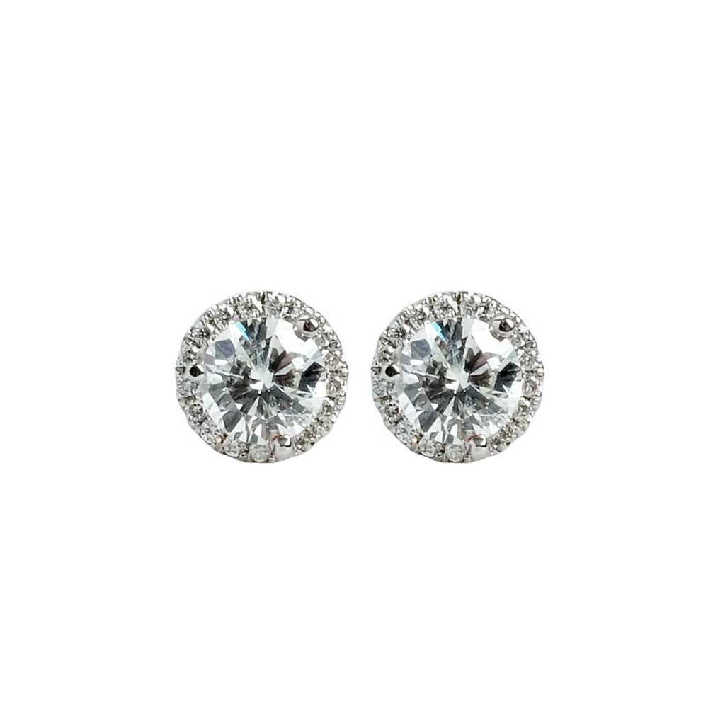 1.50ctw Halo Diamond 18K Earring