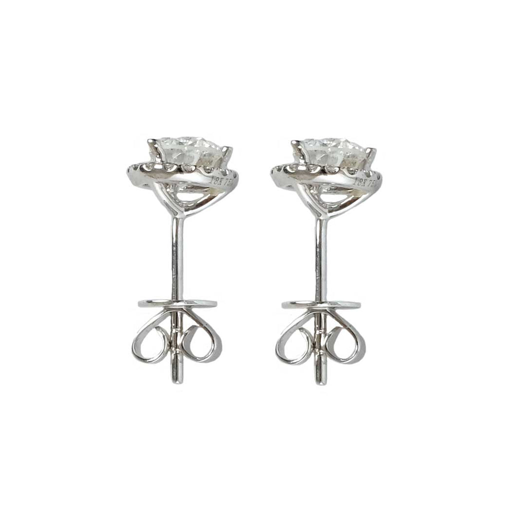 1.50ctw Halo Diamond 18K Earring