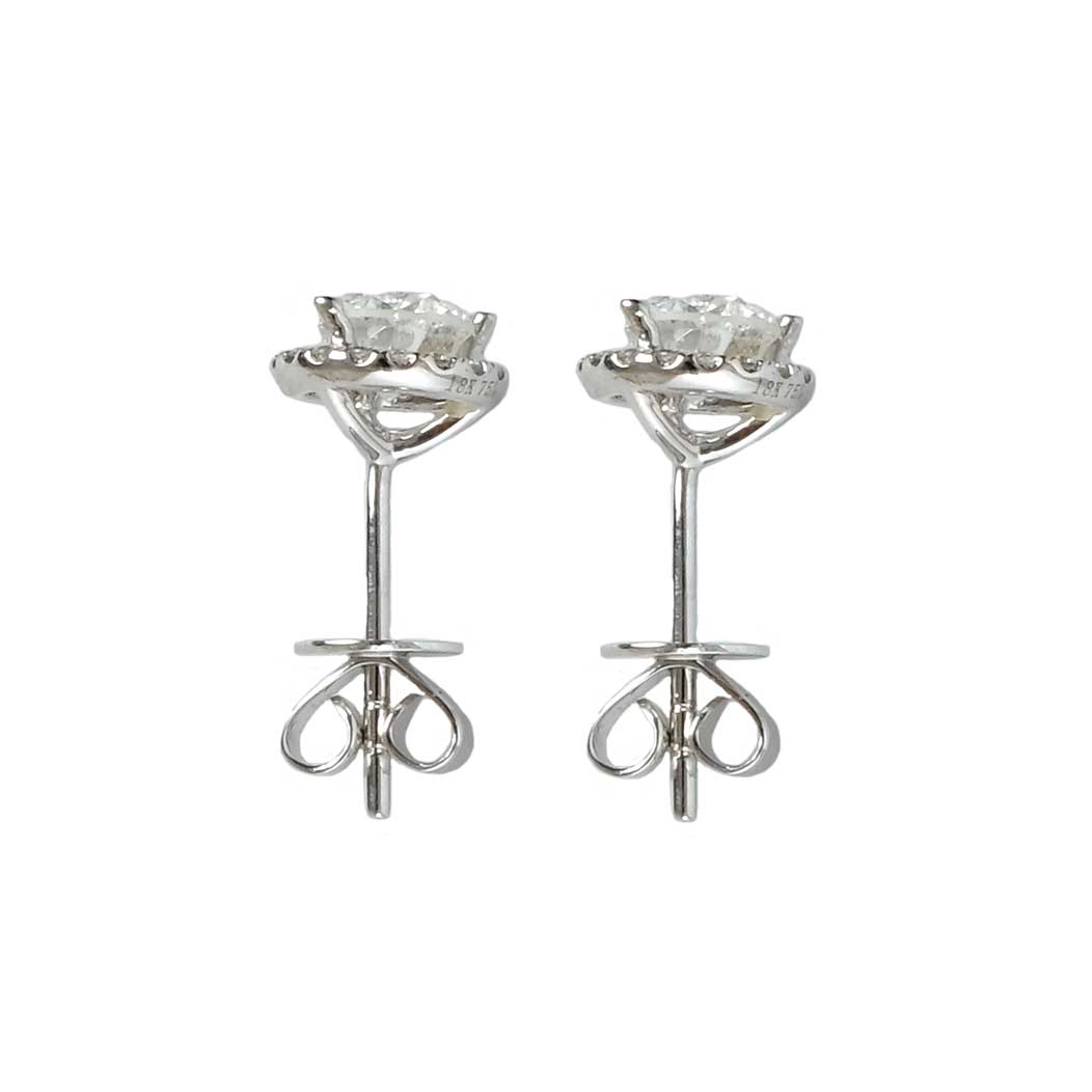 1.50ctw Halo Diamond 18K Earring