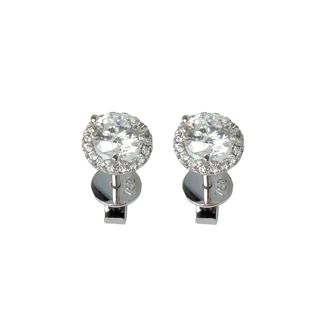 1.50ctw Halo Diamond 18K Earring
