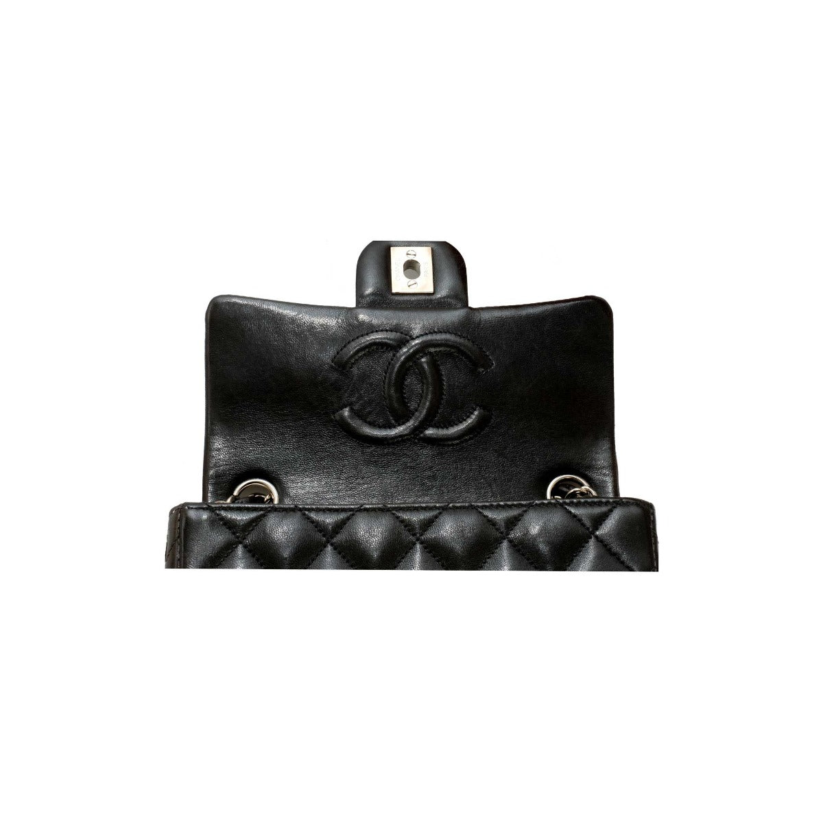 Chanel Black Lambskin Vintage Mini Square Flap Bag