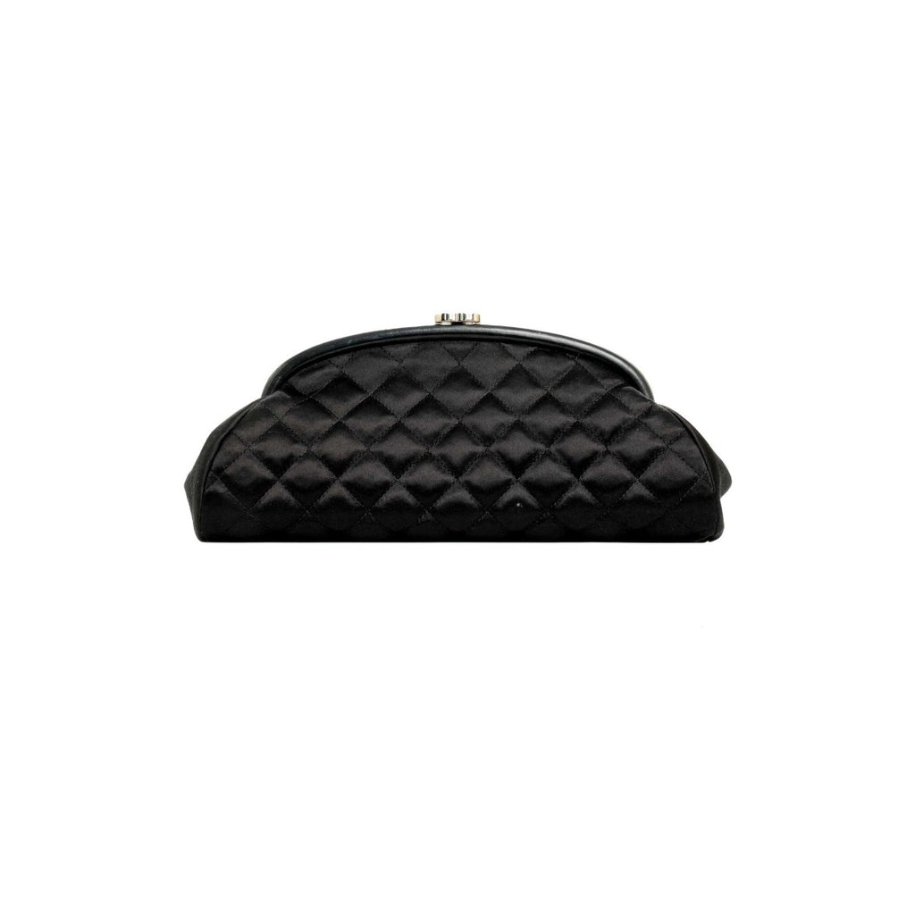 Chanel Timeless Black Satin Clutch