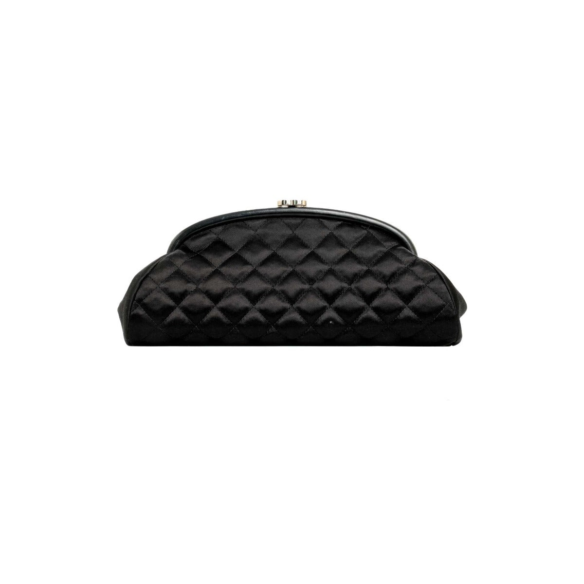Chanel Timeless Black Satin Clutch