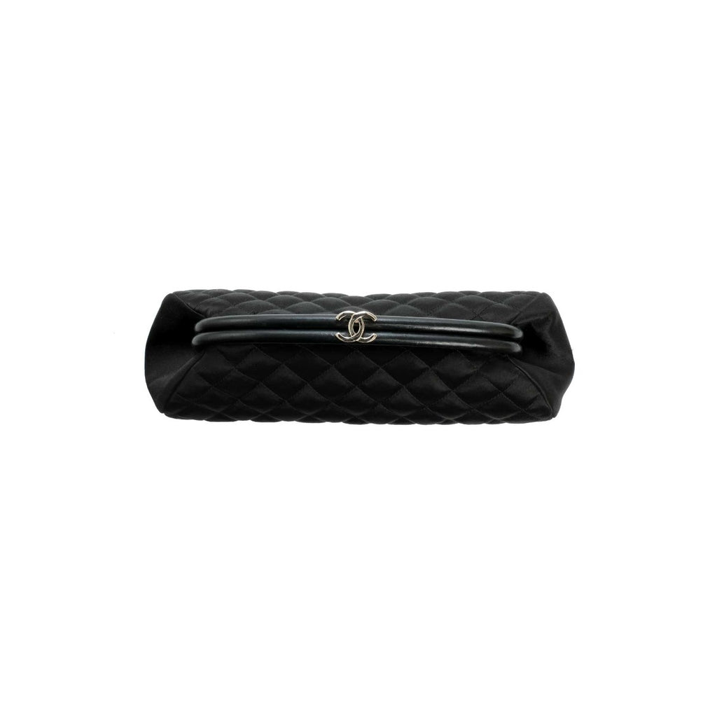 Chanel Timeless Black Satin Clutch