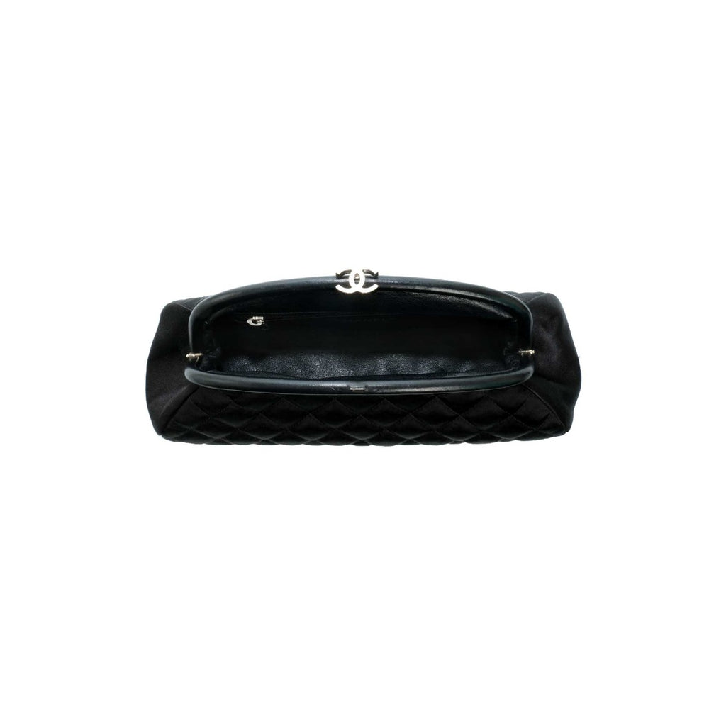 Chanel Timeless Black Satin Clutch