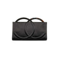 Chanel CC logo Black Satin Clutch