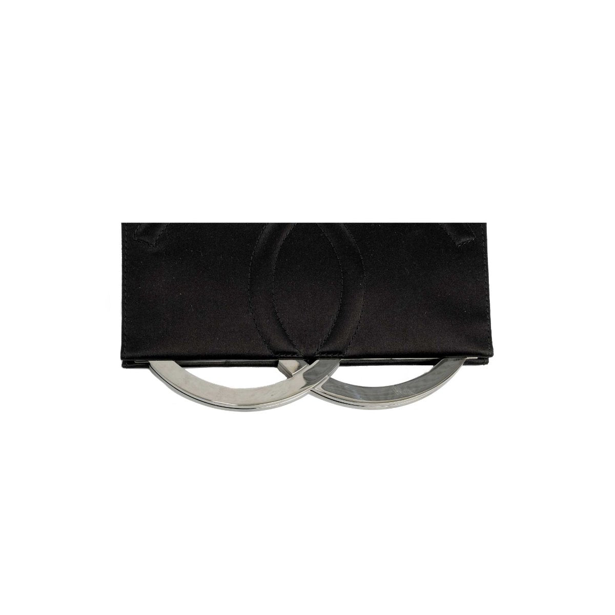 Chanel CC logo Black Satin Clutch