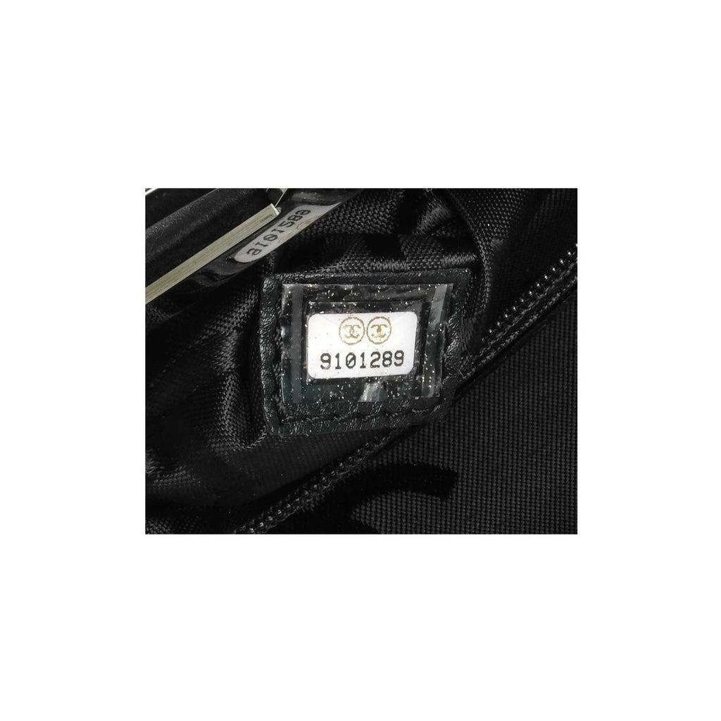 Chanel CC logo Black Satin Clutch
