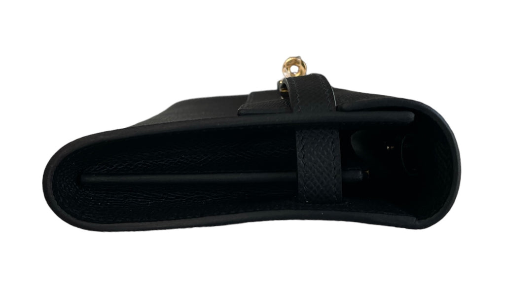 2023 Hermes Noir Epsom Kelly To Go Wallet on Strap WGH