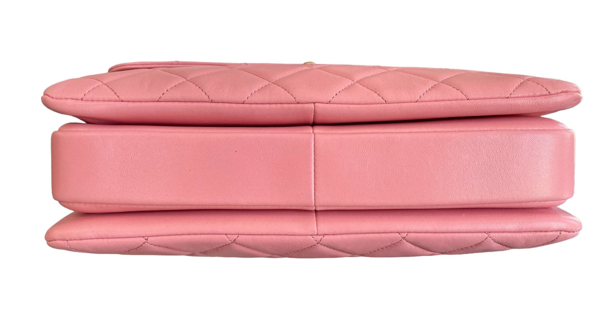 Chanel Pink Lambskin Medium Trendy Shoulder Bag
