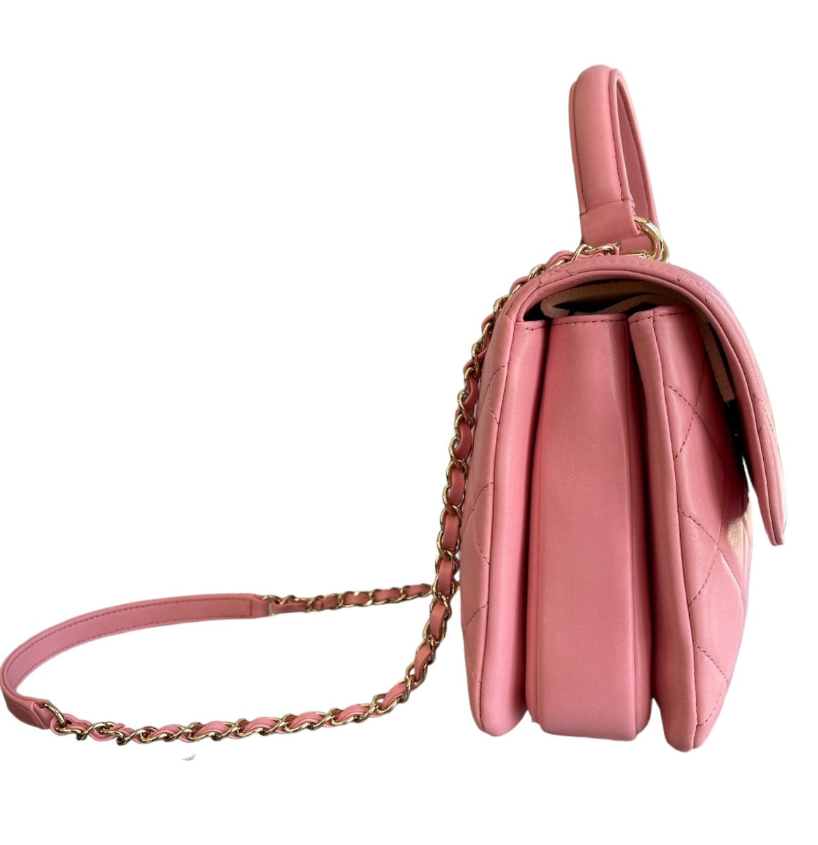 Chanel Pink Lambskin Medium Trendy Shoulder Bag