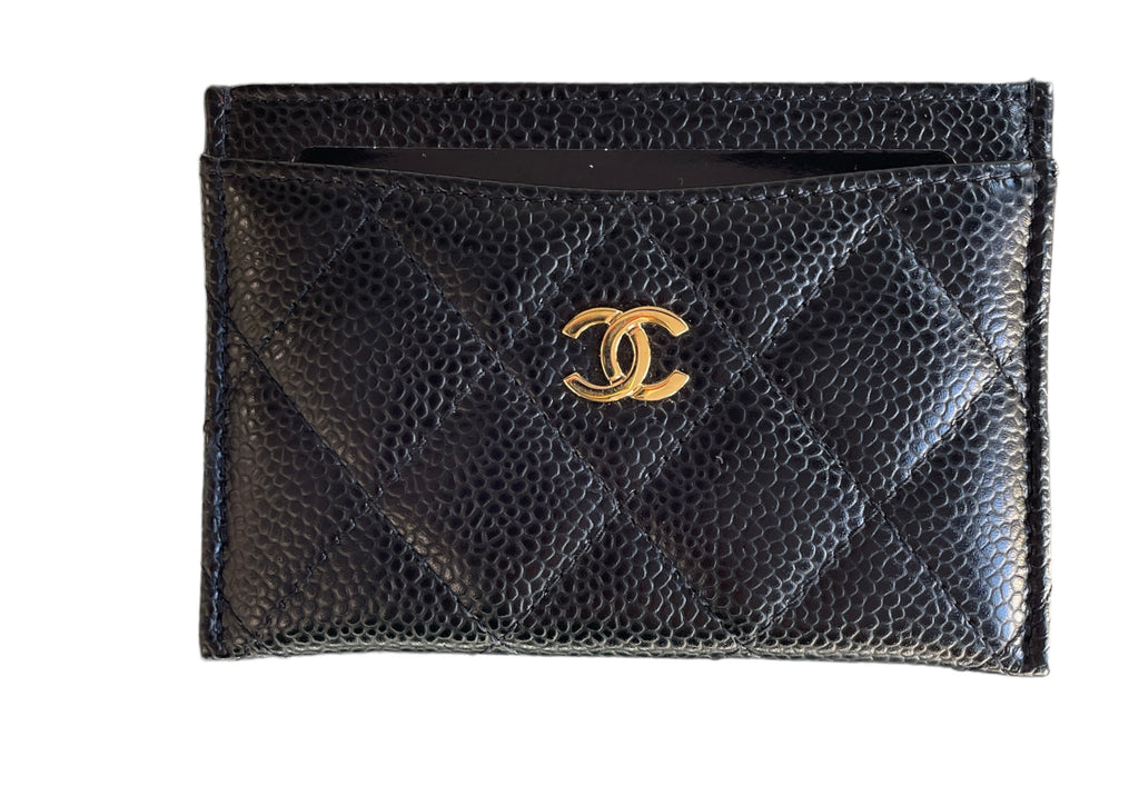 Chanel Black Caviar Leather Card Holder WGH