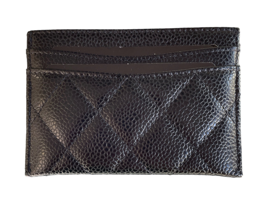 Chanel Black Caviar Leather Card Holder WGH